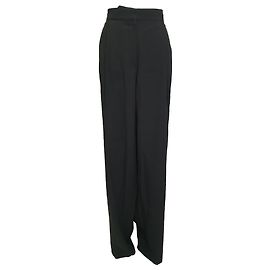 Stella Mc Cartney Stella McCartney High-Waisted Flared Trousers in Black Polyester Black