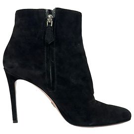 Prada Ankle Boots in Black Suede Black