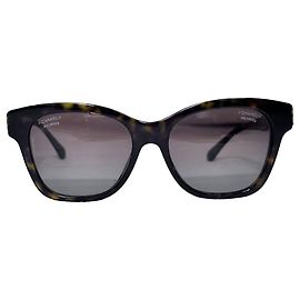 Chanel Tortoiseshell Square Sunglasses in Brown Acetate Brown Red