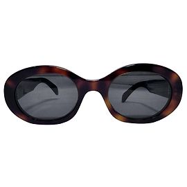 Céline Óculos de sol Celine Triomphe 01 em acetato tartaruga marrom Marrom Vermelho