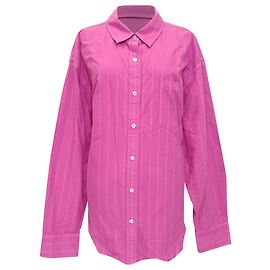 Camicia Boyfriend con bordi sfilacciati in cotone rosa Alexander Wang Marrone Rosa