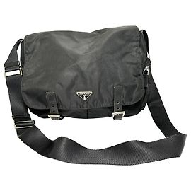 Borsa a tracolla Prada Tessuto in nylon nero Nero