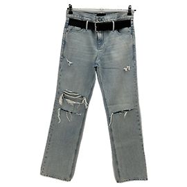RTA Blaue Jeans mit Gürtel Blau