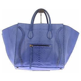 Céline Borsa "Luggage" in pitone blu Blu
