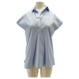 Autre Marque XACUS Hemd aus blauer Baumwolle Blau