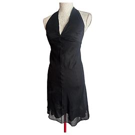 Prada Vestido de verano de algodón negro Negro