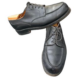 J.M. Weston Golf 641 Black Leather Derbies Black