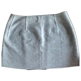 Loro Piana Grey Cashmere Blend Mini Skirt Grey