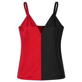 Haider Ackermann Top Caraco Bicolore Noir Rouge