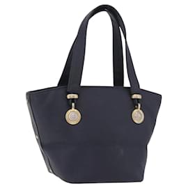 VERSACE Handtasche aus Leder Marineblau Gold Auth bs35368 Golden Marineblau