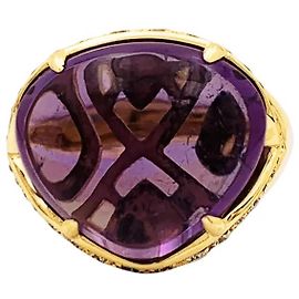 Bulgari Ring, "Sassi Mediterranean Eden", yellow gold, amethyst and diamonds. Other