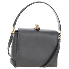 Bolsa de mão GUCCI Bamboo de couro 2way Cinza Ouro 000 926 0175 Auth am11676V Marrom Dourado