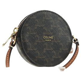 Céline CELINE Borsa a Spalla Macadam Canvas Triomphe PVC Nero Oro Auth 181733M Nero D'oro