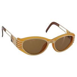 Occhiali da sole SAINT LAURENT in plastica Beige Gold Auth bs35478 Beige D'oro