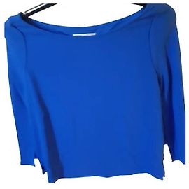 Maje Blaues Crêpe-Top mit Cape-Effekt Blau