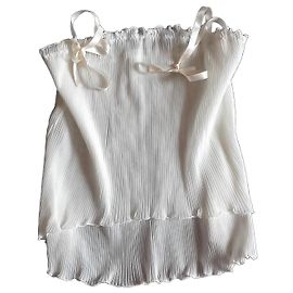 Autre Marque Aubade White Pleated Silk-Effect Camisole White