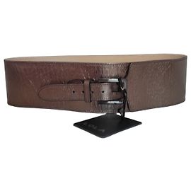 Apc A.P.C. Wide Bronze Metallic Leather Belt Bronze