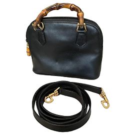 Borsa Gucci Bamboo in pelle nera Nero