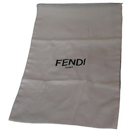 Fendi Roma Staubbeutel aus ecrufarbener Baumwolle Roh