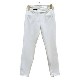 Calças de corte reto Loro Piana em algodão branco e elastano Tam. 38 seminovas Outro