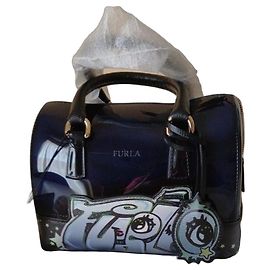 Sac Furla Candy Bag Cookie Mini "Dream First" Édition Limitée Blanc Bleu Bleu foncé