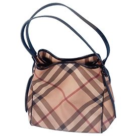 Sac seau Burberry Nova Check Marron Noir Beige