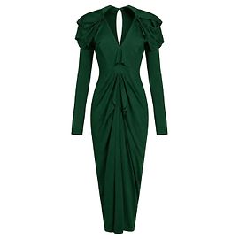 Roland Mouret Drapiertes Viskose-Kleid Grün Grün
