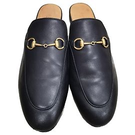 Gucci Princetown Black Leather Mules Black