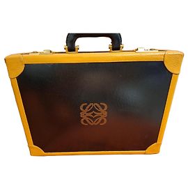 Loewe Black and Yellow Leather Briefcase Black Yellow