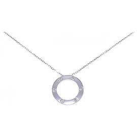 Collier Cartier Love Full Diamond 750 Or Blanc Collier en Diamants Doré