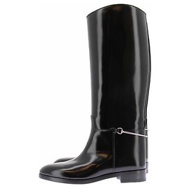 Gucci Schwarze Lacklederboots Schwarz