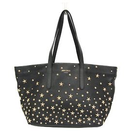 Jimmy Choo Sophia Medium Leather Studded Tote Bag Black