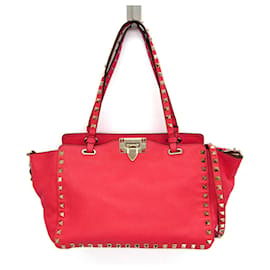 Sac à main en cuir pour femme Valentino Garavani Rock Studs Rose