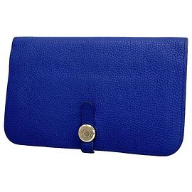 Hermès Portefeuille long Dogon GM Hermes Bleu