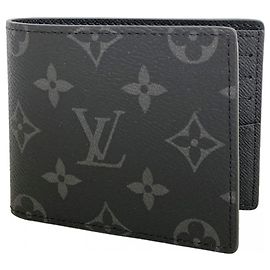 Portafoglio Slender Louis Vuitton Monogram Eclipse Nero