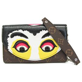 Louis Vuitton Monogram Epi Pochette Kabuki Shoulder Bag Brown Black White