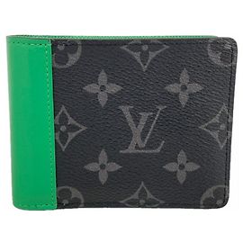 Portafoglio Slender Louis Vuitton Monogram Eclipse Nero