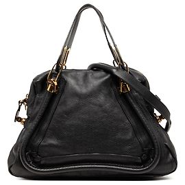 Sac Paraty en cuir grainé noir de taille moyenne Chloé Noir