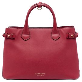 Borsa a tracolla Burberry Red in pelle e House Check, misura Medium Rosso