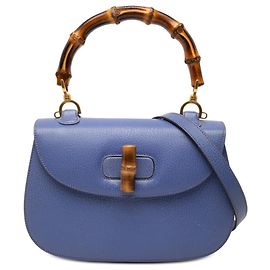 Gucci Couro granulado roxo Bamboo Night Roxo
