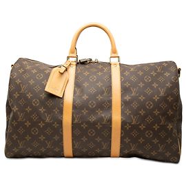 Louis Vuitton Marrom Monogram Keepall Bandouliere 50 Marrom