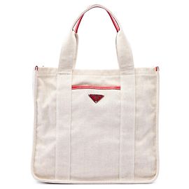 Bolso de compras Prada Brown Canvas Canapa Mistolino Castaño Beige