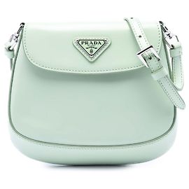 Sac Cleo mini en cuir brossé vert Prada Vert Vert clair