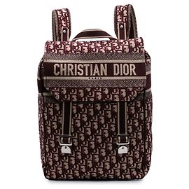 Dior Red Oblique Embroidered Canvas Diorcamp Backpack Red Dark red
