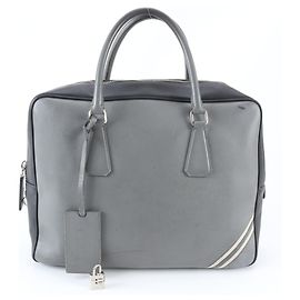 Valigetta in Pelle Saffiano Prada Marrone Nero
