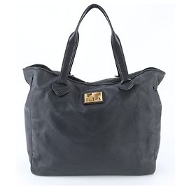 Sac cabas Loewe en cuir noir Noir