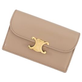 Céline Monedero de piel Triomphe Celine Beige