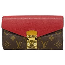 Louis Vuitton Monogram Portefeuille Pallas Long Wallet Brown Fuschia