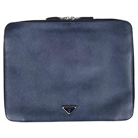 Clutch in pelle Saffiano blu navy Prada Blu navy