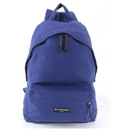 Balenciaga Leather Canvas Backpack Blue